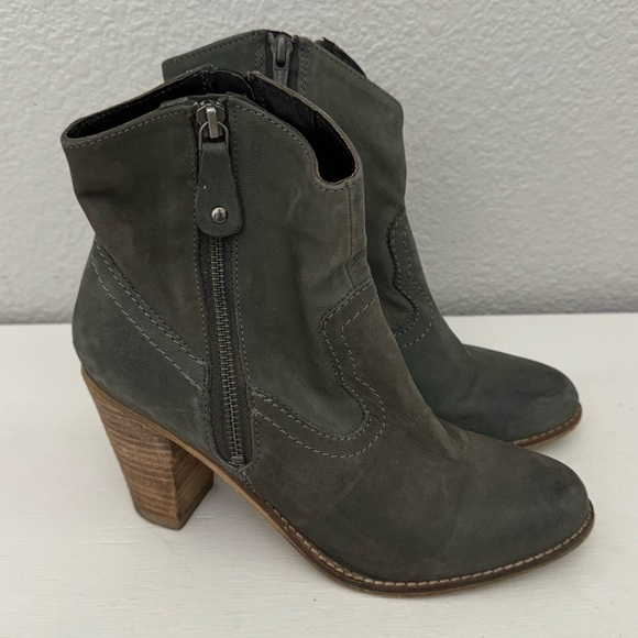 Rebels Stomp Gray Leather Western Booties Ankle Boots Size 8 - Picture 15 of 15